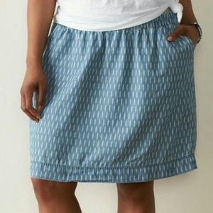 NWOT Sonoma Chambray Printed Mini Skirt Size 1X